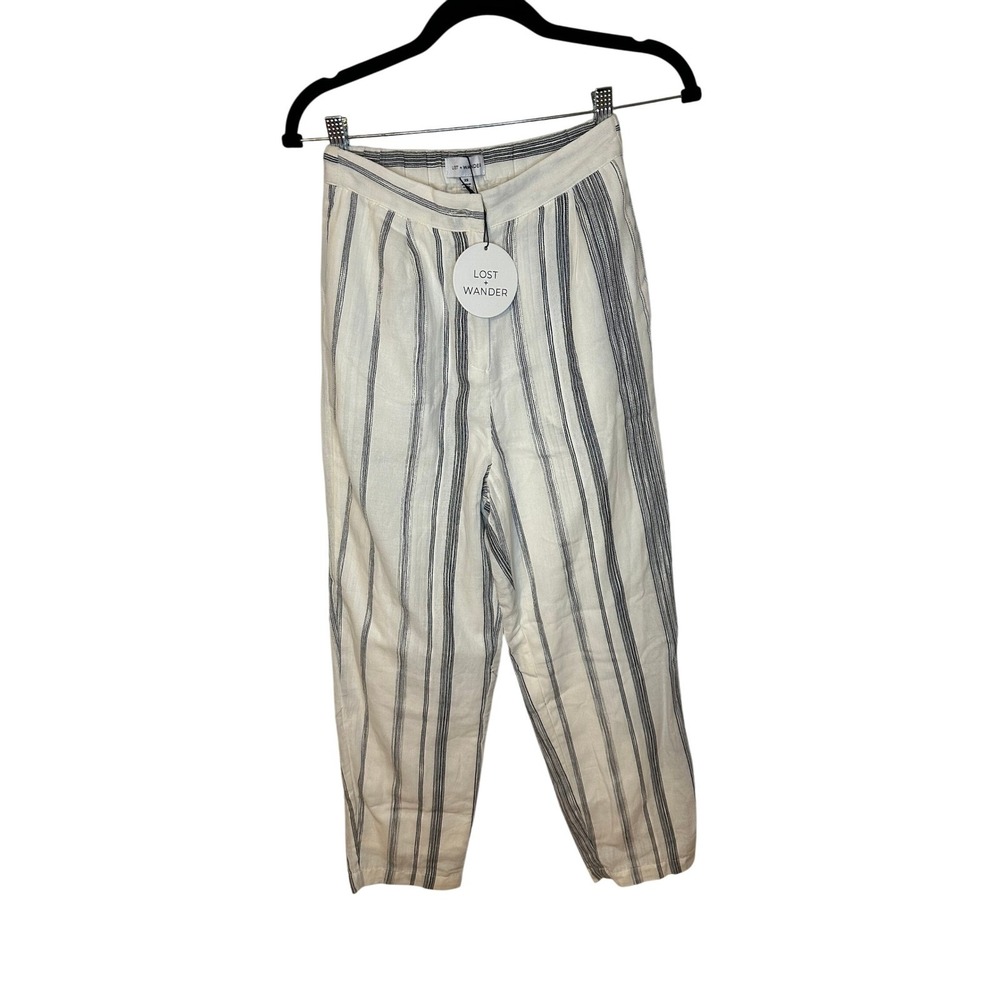 Lost + Wander Women's Striped Linen Blend Pants XS Casual